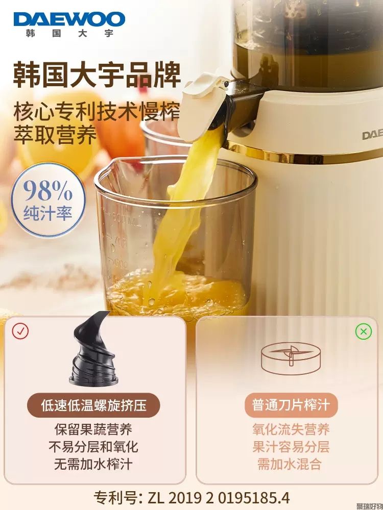 韩国大宇原汁机DY-BM07大口径榨汁机果汁机