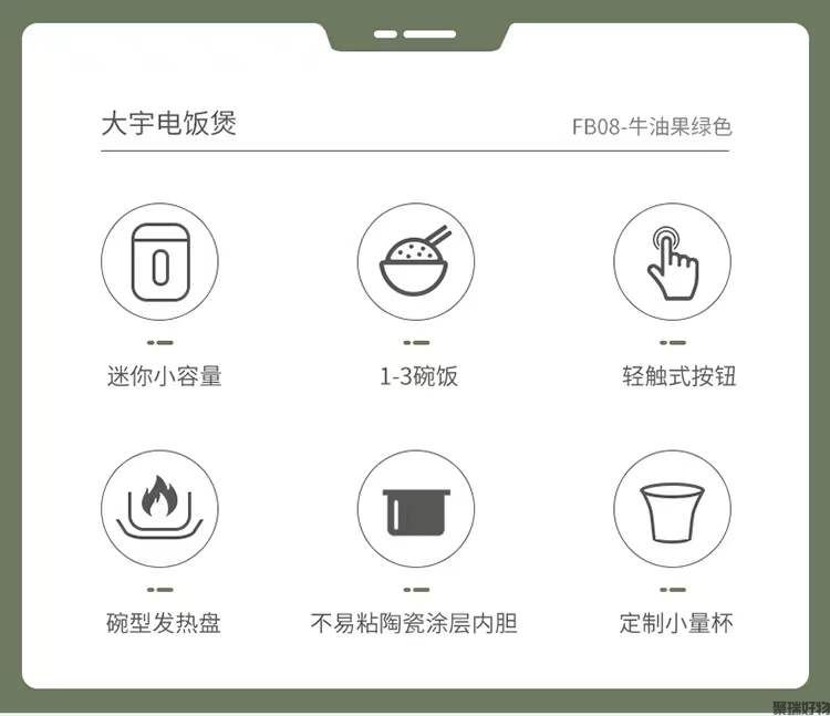 韩国大宇电饭煲FB08迷你电饭煲0.8升